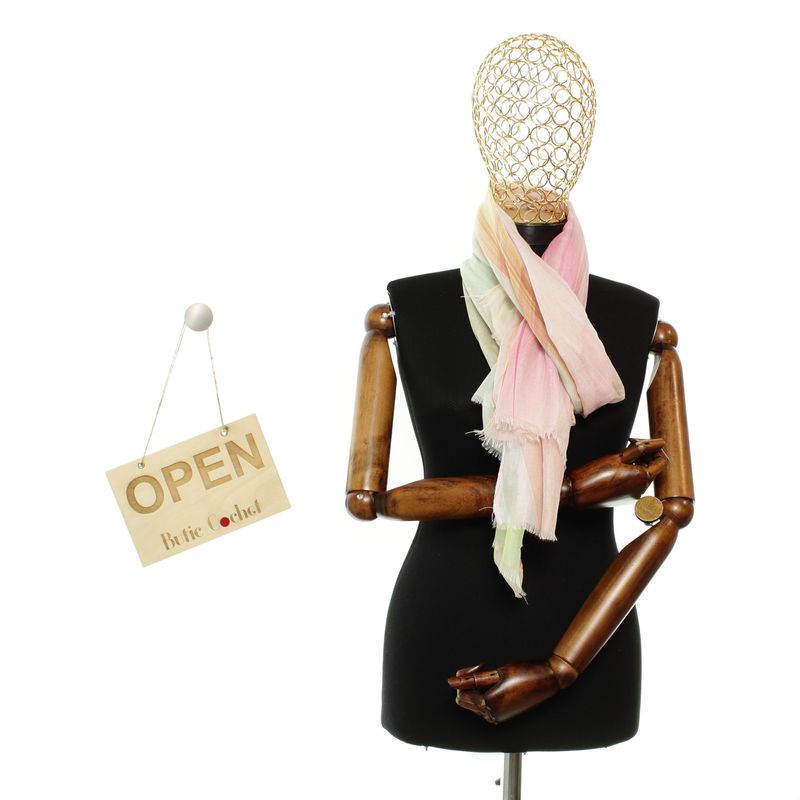 Fashion, accesorii si bijuterii - Femei - Accesorii femei - Esarfe si fulare femei - Esarfa de dama, din 30% viscoza 70% poliester, Buticcochet, 68x180 cm, Multicolor - ES3306 - Infinity.ro