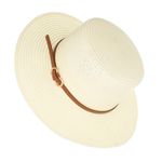Fashion, accesorii si bijuterii - Femei - Accesorii femei - Caciuli si palarii femei - Palarie de soare, Dama, din paie de hartie, Buticcochet, bor mic, One size, catarama decorativa, Crem - PAL1700 - Infinity.ro