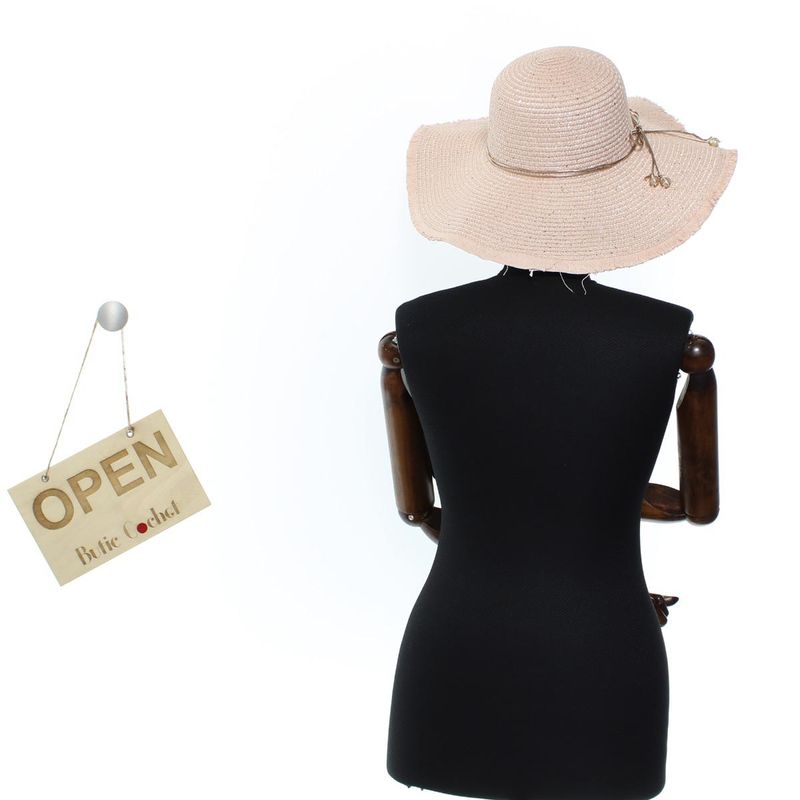 Fashion, accesorii si bijuterii - Femei - Accesorii femei - Caciuli si palarii femei - Palarie de soare, dama, bor 12 cm, Buticcochet, one size, model cu paiete, Roz - PAL1783 - Infinity.ro