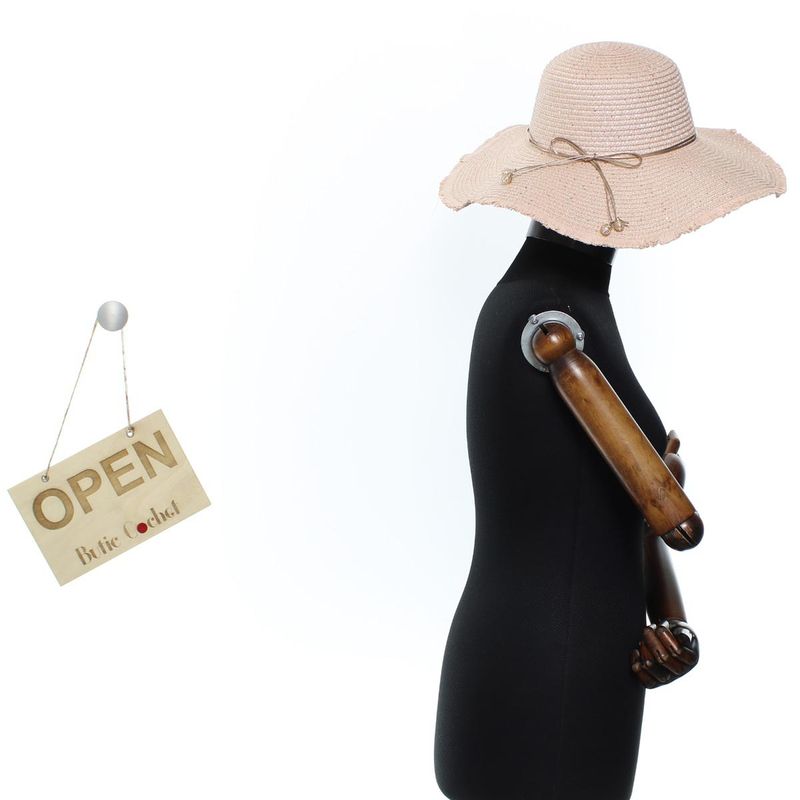 Fashion, accesorii si bijuterii - Femei - Accesorii femei - Caciuli si palarii femei - Palarie de soare, dama, bor 12 cm, Buticcochet, one size, model cu paiete, Roz - PAL1783 - Infinity.ro