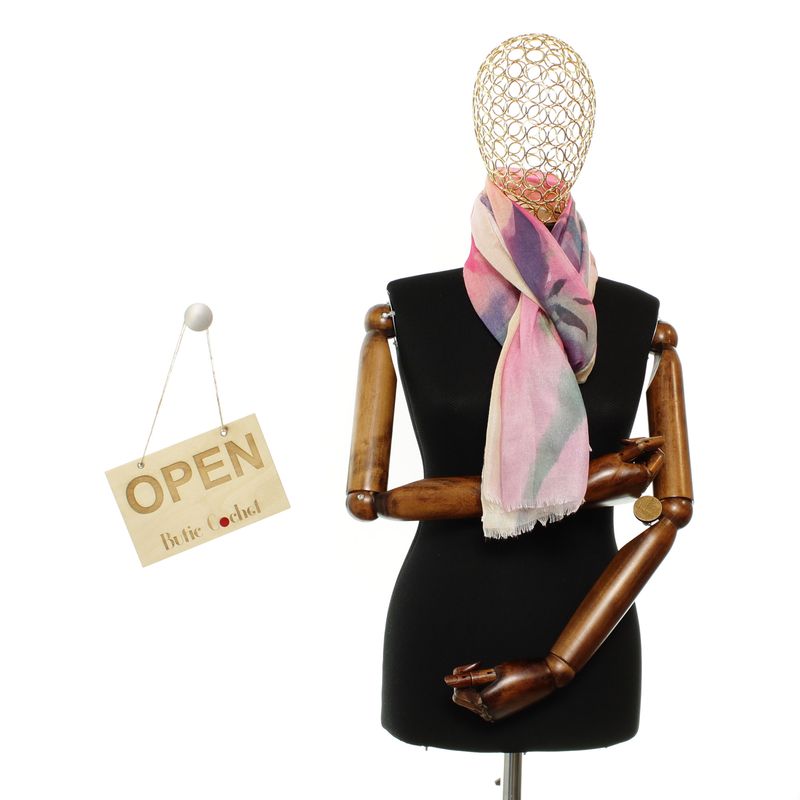 Fashion, accesorii si bijuterii - Femei - Accesorii femei - Esarfe si fulare femei - Esarfa de dama, din 30% viscoza 70% poliester, Buticcochet, 68x180 cm, Multicolor - ES3322 - Infinity.ro