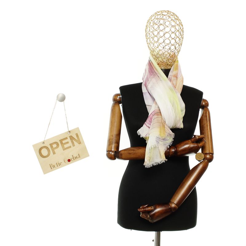 Fashion, accesorii si bijuterii - Femei - Accesorii femei - Esarfe si fulare femei - Esarfa de dama, din 30% viscoza 70% poliester, Buticcochet, 68x180 cm, Multicolor - ES3346 - Infinity.ro