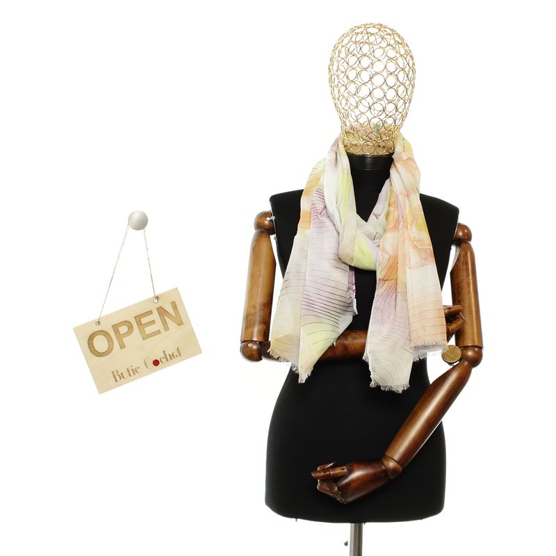 Fashion, accesorii si bijuterii - Femei - Accesorii femei - Esarfe si fulare femei - Esarfa de dama, din 30% viscoza 70% poliester, Buticcochet, 68x180 cm, Multicolor - ES3346 - Infinity.ro
