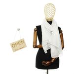 Fashion, accesorii si bijuterii - Femei - Accesorii femei - Esarfe si fulare femei - Esarfa de dama, din 30% viscoza 70% poliester, Buticcochet, 68x180 cm, Alb - ES3352 - Infinity.ro