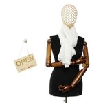 Fashion, accesorii si bijuterii - Femei - Accesorii femei - Esarfe si fulare femei - Esarfa de dama, din 30% viscoza 70% poliester, Buticcochet, 68x180 cm, Alb - ES3352 - Infinity.ro