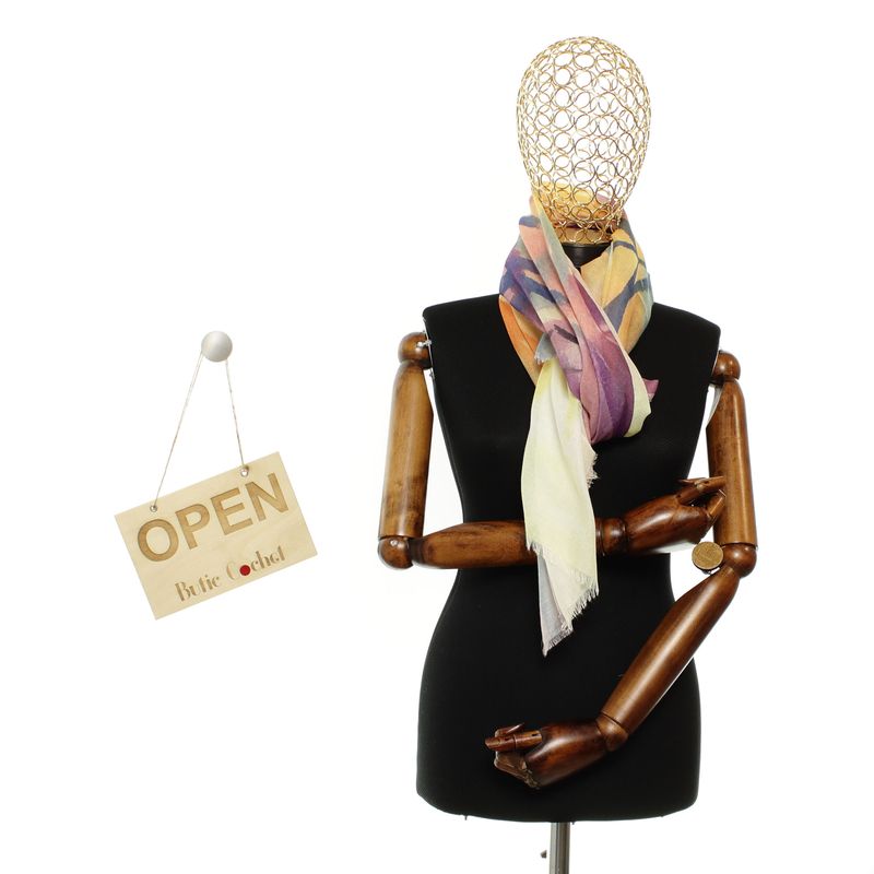 Fashion, accesorii si bijuterii - Femei - Accesorii femei - Esarfe si fulare femei - Esarfa de dama, din 30% viscoza 70% poliester, Buticcochet, 68x180 cm, Multicolor - ES3321 - Infinity.ro