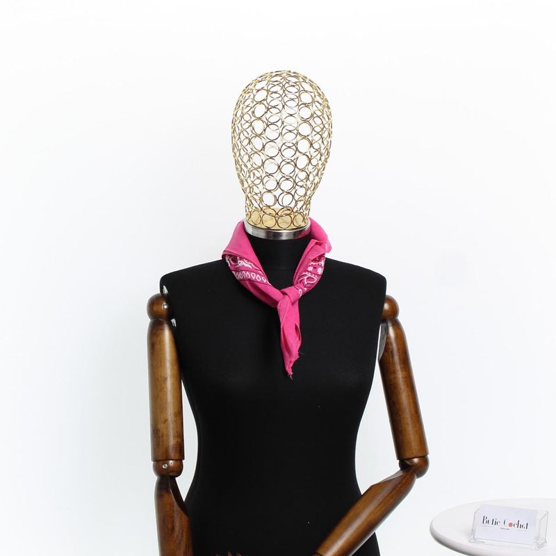 Fashion, accesorii si bijuterii - Femei - Accesorii femei - Esarfe si fulare femei - Bandana din bumbac, dimensiune 55 x 55 cm, imprimeu mandala, Buticcochet, Roz - ES2196 - Infinity.ro