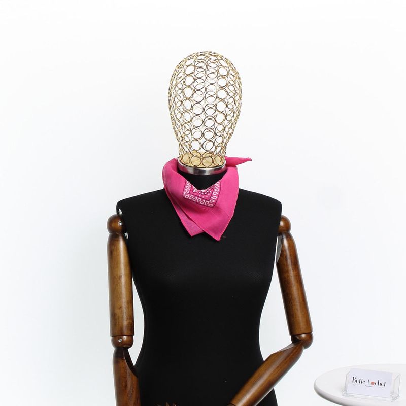 Fashion, accesorii si bijuterii - Femei - Accesorii femei - Esarfe si fulare femei - Bandana din bumbac, dimensiune 55 x 55 cm, imprimeu mandala, Buticcochet, Roz - ES2196 - Infinity.ro