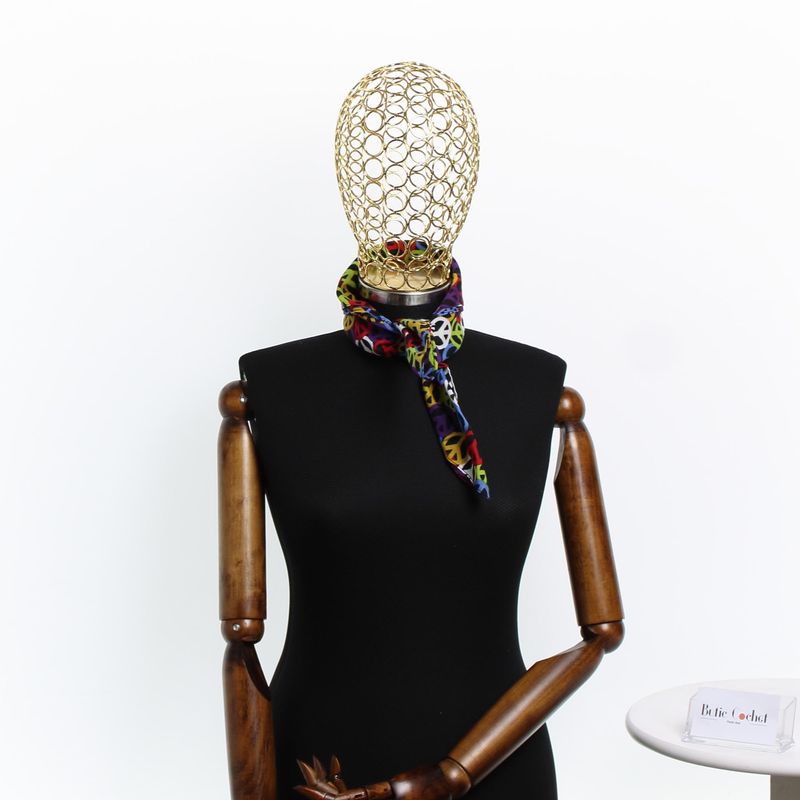 Fashion, accesorii si bijuterii - Femei - Accesorii femei - Esarfe si fulare femei - Bandana din bumbac, dimensiune 55 x 55 cm, Buticcochet, imprimeu Multicolor - ES2216 - Infinity.ro