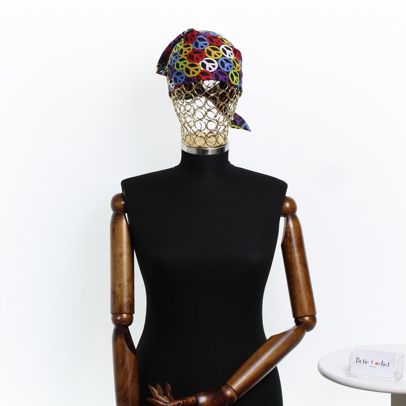 Fashion, accesorii si bijuterii - Femei - Accesorii femei - Esarfe si fulare femei - Bandana din bumbac, dimensiune 55 x 55 cm, Buticcochet, imprimeu Multicolor - ES2216 - Infinity.ro