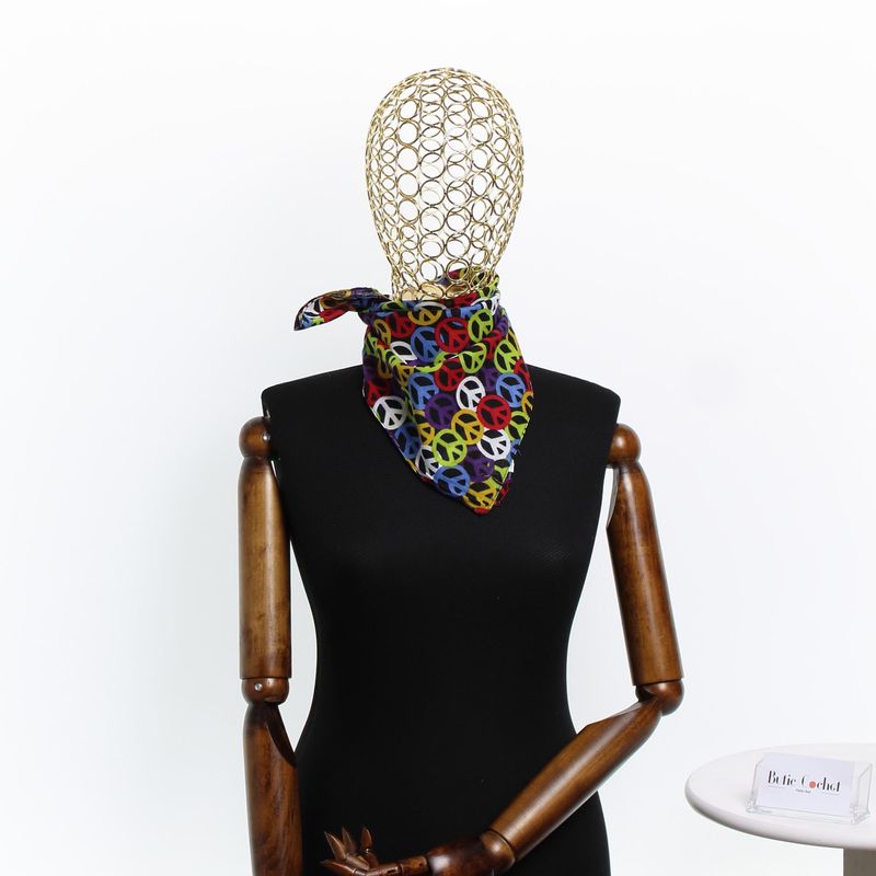 Fashion, accesorii si bijuterii - Femei - Accesorii femei - Esarfe si fulare femei - Bandana din bumbac, dimensiune 55 x 55 cm, Buticcochet, imprimeu Multicolor - ES2216 - Infinity.ro