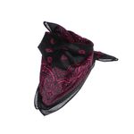 Fashion, accesorii si bijuterii - Femei - Accesorii femei - Esarfe si fulare femei - Bandana din bumbac, dimensiune 55 x 55 cm, imprimeu mandala, Buticcochet, Negru cu roz - ES2203 - Infinity.ro