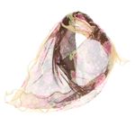 Fashion, accesorii si bijuterii - Femei - Accesorii femei - Esarfe si fulare femei - Esarfa de dama, Buticcochet, 60x60 cm, 40% matase 60% poliester, imprimeu floral, Maro - ES2160 - Infinity.ro