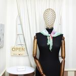 Fashion, accesorii si bijuterii - Femei - Accesorii femei - Esarfe si fulare femei - Esarfa de dama, Buticcochet, 60x60 cm, 40% matase 60% poliester, cu imprimeu floral, Verde - ES2117 - Infinity.ro