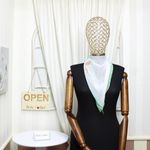 Fashion, accesorii si bijuterii - Femei - Accesorii femei - Esarfe si fulare femei - Esarfa de dama, Buticcochet, 60x60 cm, 40% matase 60% poliester, cu imprimeu floral, Verde - ES2117 - Infinity.ro