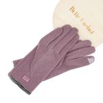 Fashion, accesorii si bijuterii - Femei - Accesorii femei - Manusi femei - Manusi dama, de iarna, din material sintetic si bumbac, cu degete, one size, Mov - MA340 - Infinity.ro