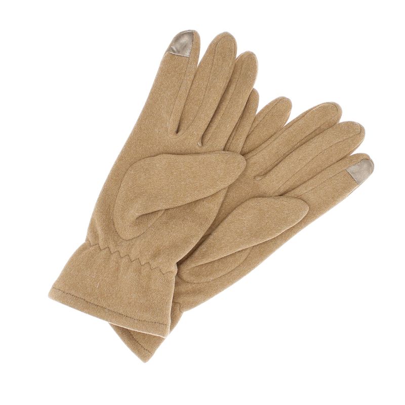 Fashion, accesorii si bijuterii - Femei - Accesorii femei - Manusi femei - Manusi dama, de iarna, din material sintetic si bumbac, cu degete, model cu ciucure, one size, Bej inchis - MA335 - Infinity.ro
