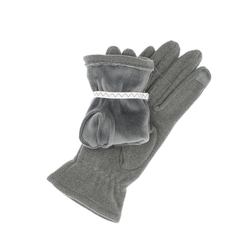 Fashion, accesorii si bijuterii - Femei - Accesorii femei - Manusi femei - Manusi dama, de iarna, din material sintetic si bumbac, cu degete, model cu ciucure, one size, Gri - MA332 - Infinity.ro