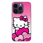 Laptop, Telefoane si Tablete - Telefoane mobile si accesorii - Accesorii Telefoane - Huse telefoane - Husa compatibila cu Apple iPhone 15 Pro Silicon Gel Tpu Model Hello Kitty Pink Hearts - Infinity.ro