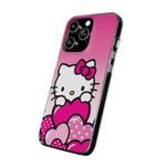 Laptop, Telefoane si Tablete - Telefoane mobile si accesorii - Accesorii Telefoane - Huse telefoane - Husa compatibila cu Apple iPhone 15 Pro Silicon Gel Tpu Model Hello Kitty Pink Hearts - Infinity.ro