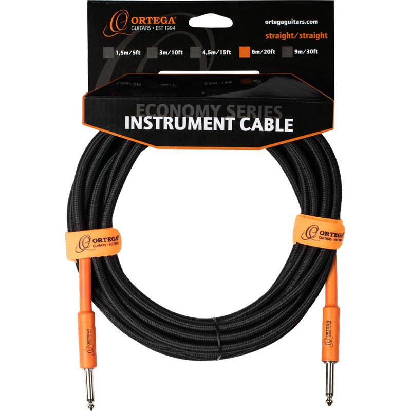 TV, Audio-Video si Foto - Accesorii TV si audio - Cabluri si adaptoare audio - Cablu instrument Ortega OECIS-20 6m - jack 6.3mm, nailon 8mm, ecranare 95% - Infinity.ro