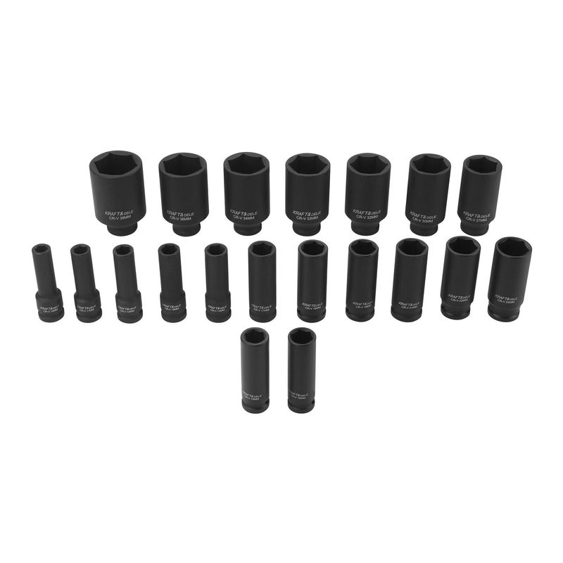 Casa si Gradina - Constructii - Scule de mana si unelte - Chei si truse chei - Chei tubulare de impact, Kraft&Dele, 20 de piese, 1/2, 10-38 mm, KD11794 - Infinity.ro