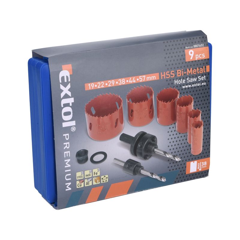Casa si Gradina - Constructii - Scule electrice si accesorii - Seturi si accesorii pentru gaurit si insurubat - Freze de gaurit metalul, pentru instalatori, 6 diametre O 19-57 mm, HSS/Bimetal, 8801602 - Infinity.ro