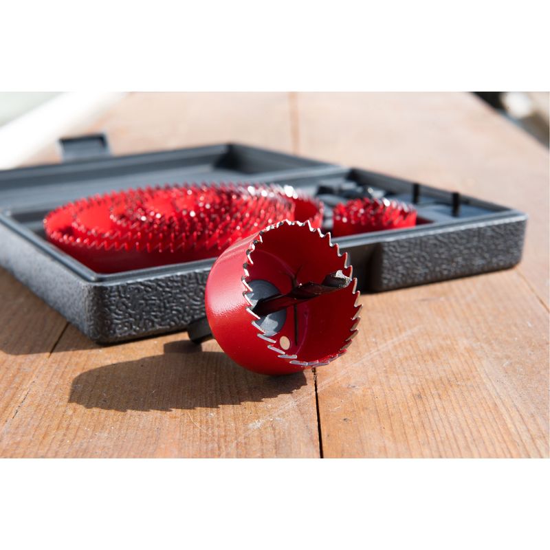 Casa si Gradina - Constructii - Scule electrice si accesorii - Seturi si accesorii pentru gaurit si insurubat - Set fierastraie carotate 17 piese, EXTOL PREMIUM, 8801605, 13 diametre 19-127mm, inaltime coroana 25mm - Infinity.ro