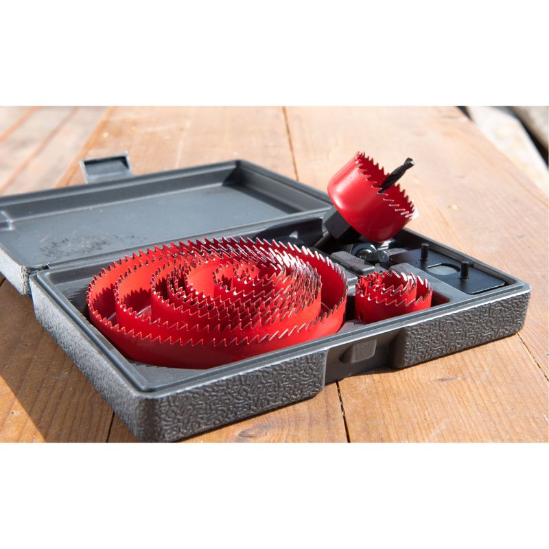 Casa si Gradina - Constructii - Scule electrice si accesorii - Seturi si accesorii pentru gaurit si insurubat - Set fierastraie carotate 17 piese, EXTOL PREMIUM, 8801605, 13 diametre 19-127mm, inaltime coroana 25mm - Infinity.ro