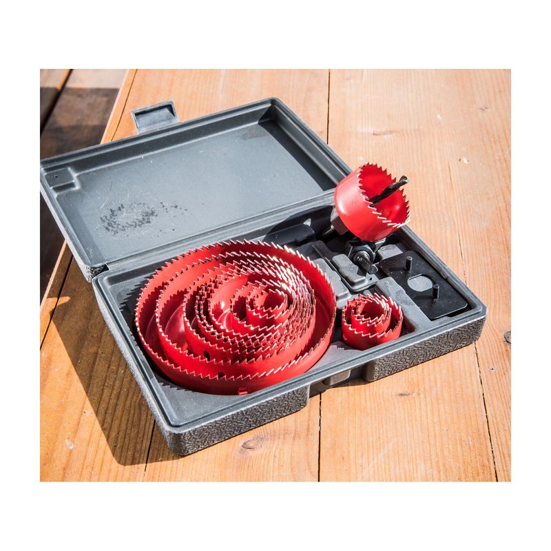 Casa si Gradina - Constructii - Scule electrice si accesorii - Seturi si accesorii pentru gaurit si insurubat - Set fierastraie carotate 17 piese, EXTOL PREMIUM, 8801605, 13 diametre 19-127mm, inaltime coroana 25mm - Infinity.ro