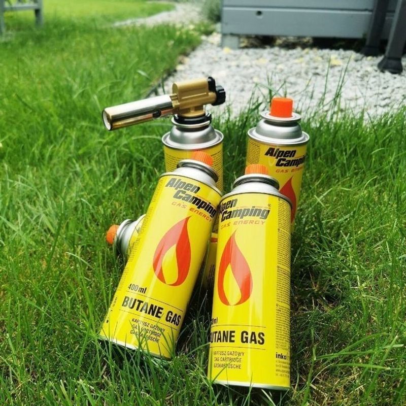 Sport si Outdoor - Camping - Corturi camping - Set cartus de gaz si arzator KD10381, SilverTools, 400ml - Infinity.ro