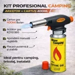 Sport si Outdoor - Camping - Corturi camping - Set cartus de gaz si arzator KD10381, SilverTools, 400ml - Infinity.ro