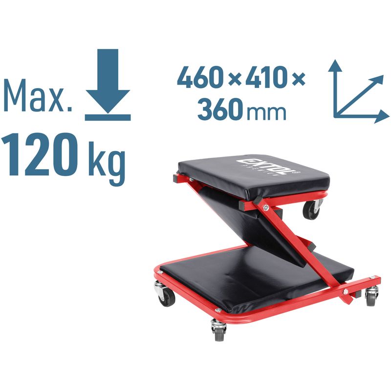 Casa si Gradina - Constructii - Scule de mana si unelte - Mese si bancuri de lucru - Scaun atelier 2in1, EXTOL PREMIUM, 8863302, max. 150/120 kg, 6 roti - Infinity.ro