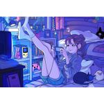 Carti si Birotica - Papetarie - Afise si stickere - Poster Anime Girl Playing Games In Her Room, 61x90cm, poster2200, Zumzeria ® - Infinity.ro