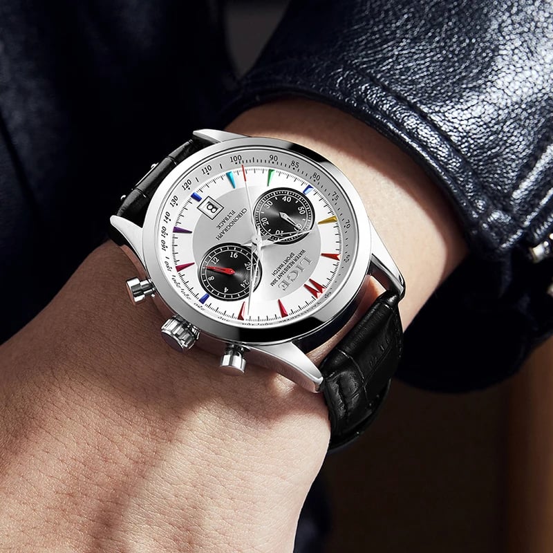 Fashion, accesorii si bijuterii - Barbati - Bijuterii barbati - Ceasuri barbati - Ceas barbatesc de mana Lige Sport Casual Fashion Luxury Analog Quartz Piele naturala - Infinity.ro