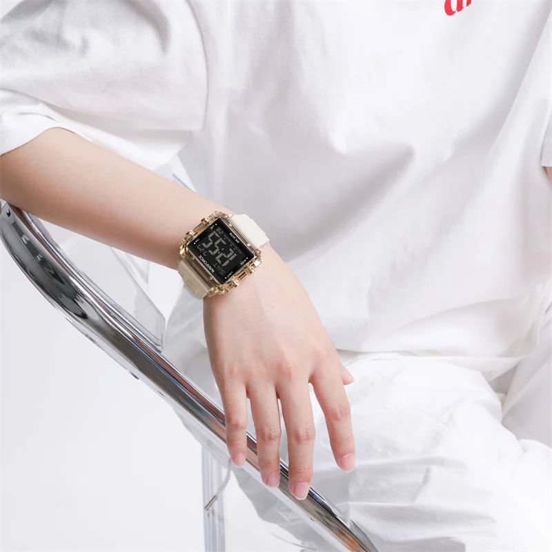 Fashion, accesorii si bijuterii - Barbati - Bijuterii barbati - Ceasuri barbati - Ceas barbatesc de mana Naviforce Sport Casual Digital Cronograf Quartz Fashion Crem Auriu - Infinity.ro
