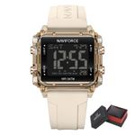 Fashion, accesorii si bijuterii - Barbati - Bijuterii barbati - Ceasuri barbati - Ceas barbatesc de mana Naviforce Sport Casual Digital Cronograf Quartz Fashion Crem Auriu - Infinity.ro