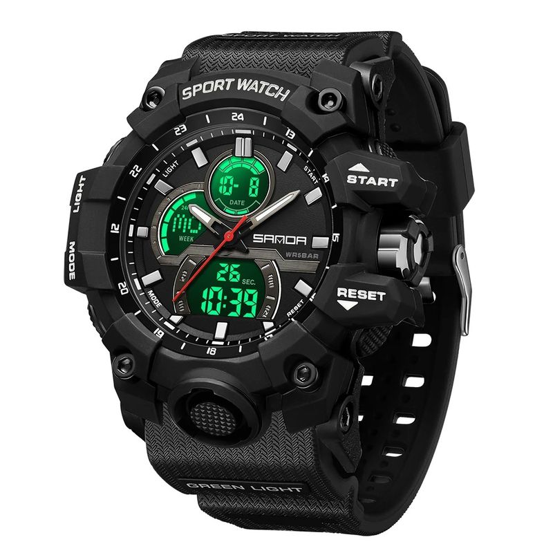 Fashion, accesorii si bijuterii - Barbati - Bijuterii barbati - Ceasuri barbati - Ceas barbatesc de mana Sanda Fashion Stil Militar Army Sport Negru - Infinity.ro