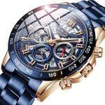 Fashion, accesorii si bijuterii - Barbati - Bijuterii barbati - Ceasuri barbati - Ceas barbatesc Lige Cronograf Elegant Quartz Analog Otel Albastru - Infinity.ro