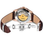 Fashion, accesorii si bijuterii - Barbati - Bijuterii barbati - Ceasuri barbati - Ceas barbatesc Lige Mecanic Automatic Curea piele Maro Mecanism Tourbillion Data - Infinity.ro