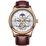 Fashion, accesorii si bijuterii - Barbati - Bijuterii barbati - Ceasuri barbati - Ceas barbatesc Lige Mecanic Automatic Curea piele Maro Mecanism Tourbillion Data - Infinity.ro