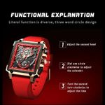 Fashion, accesorii si bijuterii - Barbati - Bijuterii barbati - Ceasuri barbati - Ceas barbatesc Lige Rosu Silicon Otel Afisare data Quartz Analog - Infinity.ro