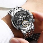 Fashion, accesorii si bijuterii - Barbati - Bijuterii barbati - Ceasuri barbati - Ceas barbatesc mecanic automatic Lige Data Skeleton Argintiu - Infinity.ro