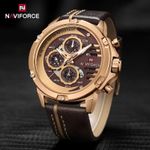 Fashion, accesorii si bijuterii - Barbati - Bijuterii barbati - Ceasuri barbati - Ceas barbatesc Naviforce Elegant Casual Analog Quartz Cronograf Maro Auriu Roze - Infinity.ro