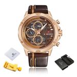 Fashion, accesorii si bijuterii - Barbati - Bijuterii barbati - Ceasuri barbati - Ceas barbatesc Naviforce Elegant Casual Analog Quartz Cronograf Maro Auriu Roze - Infinity.ro