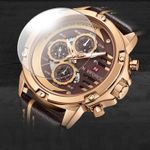 Fashion, accesorii si bijuterii - Barbati - Bijuterii barbati - Ceasuri barbati - Ceas barbatesc Naviforce Elegant Casual Analog Quartz Cronograf Maro Auriu Roze - Infinity.ro