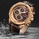 Fashion, accesorii si bijuterii - Barbati - Bijuterii barbati - Ceasuri barbati - Ceas barbatesc Naviforce Elegant Casual Analog Quartz Cronograf Maro Auriu Roze - Infinity.ro