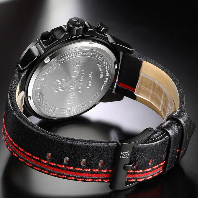 Fashion, accesorii si bijuterii - Barbati - Bijuterii barbati - Ceasuri barbati - Ceas barbatesc Naviforce Sport Casual Analog Quartz Cronograf Rosu - Infinity.ro