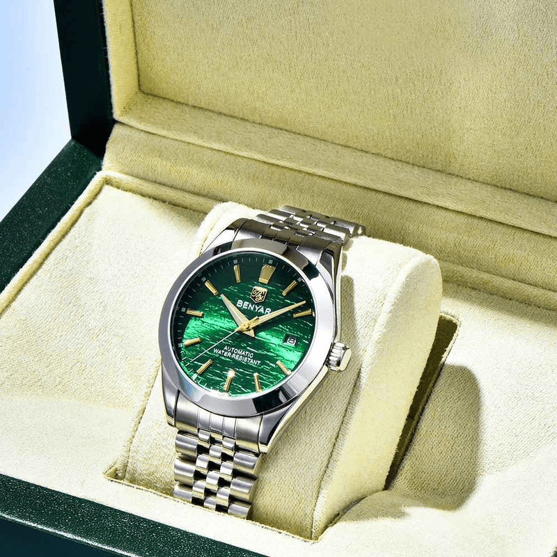 Fashion, accesorii si bijuterii - Barbati - Bijuterii barbati - Ceasuri barbati - Ceas barbatesc BENYAR BY-5209, mecanic automat, 40 mm, diver, rezistent la apa 5Bar, otel inoxidabil - Infinity.ro