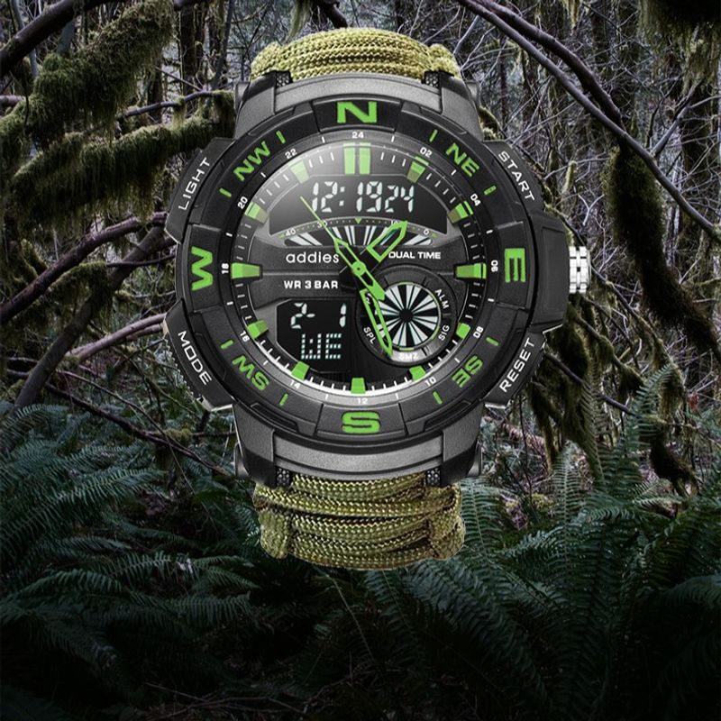 Fashion, accesorii si bijuterii - Barbati - Bijuterii barbati - Ceasuri barbati - Ceas barbatesc de mana,  ADDIESDIVE, Stil Militar, Army, Cremene foc, Busola, Paracord, Fluier - Infinity.ro